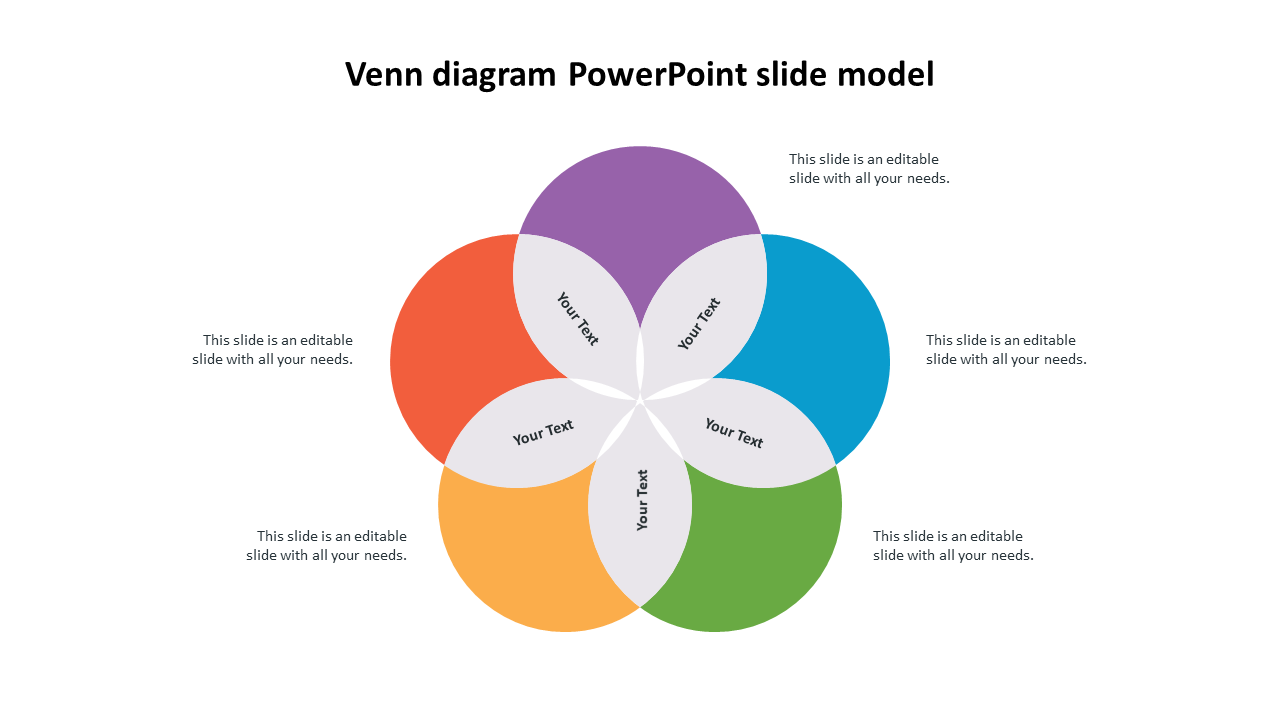 venn diagram powerpoint slide model